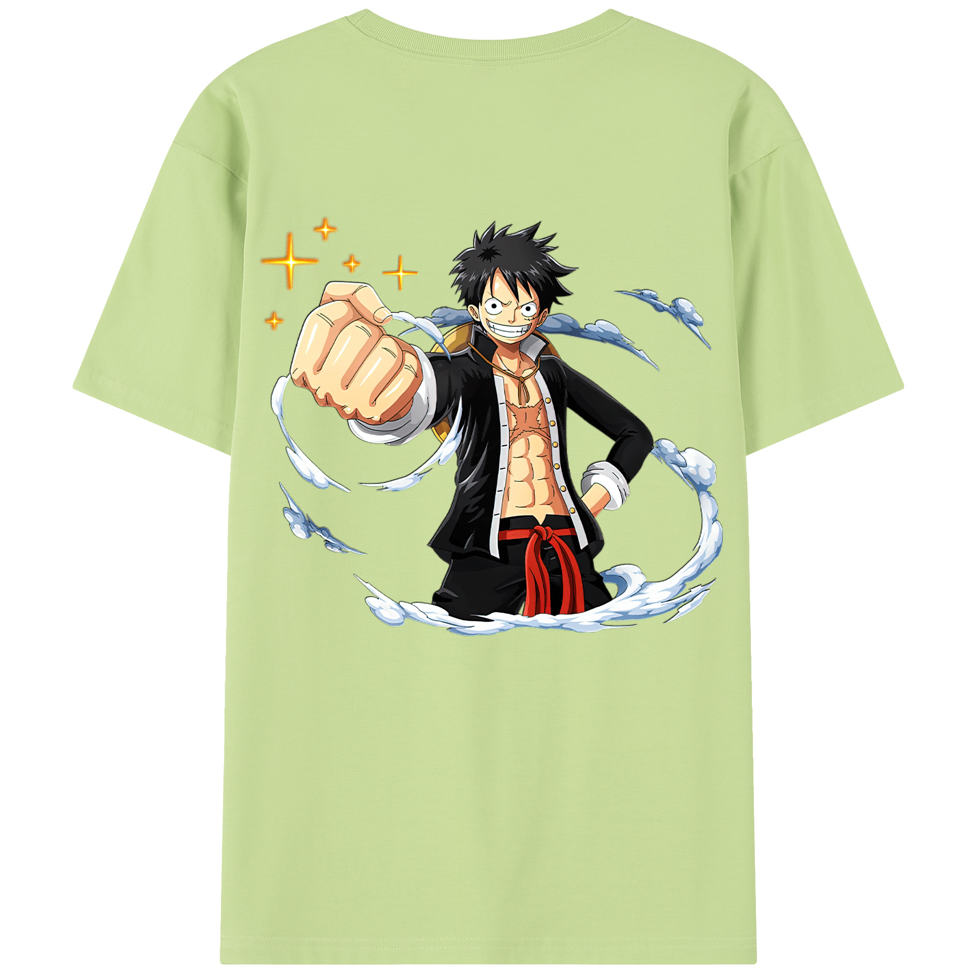 ワンピース モンキー・D・ルフィ ONE PIECE Monkey D. Luffy 綿100％半袖Tシャツ（背面プリント）